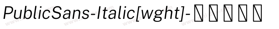 PublicSans-Italic[wght]字体转换